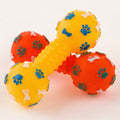 Silicone Dumbbell Dog Chew Toy - Squeaky Teeth Training Toy