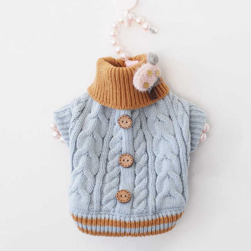 Classic Knitted Pet Sweater - Warm Winter Jacket for Small Dogs & Cats