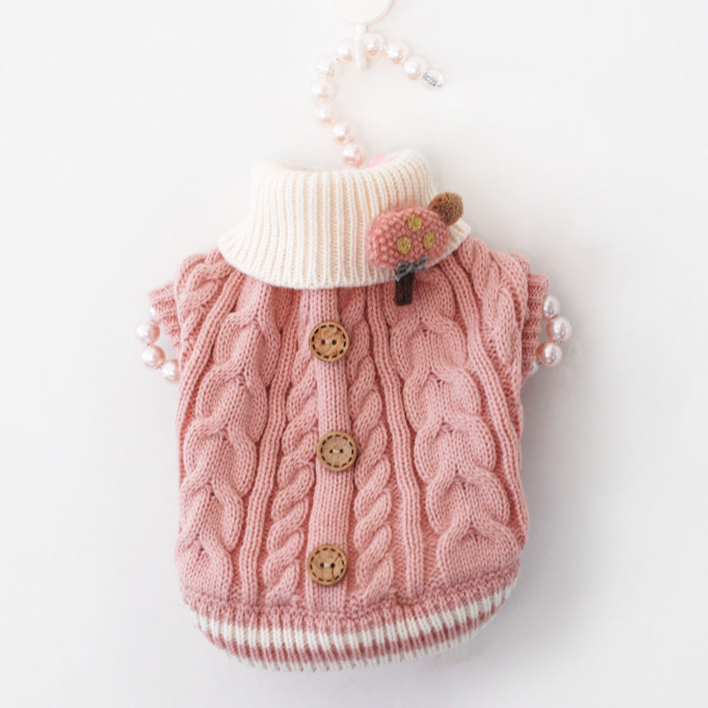 Classic Knitted Pet Sweater - Warm Winter Jacket for Small Dogs & Cats