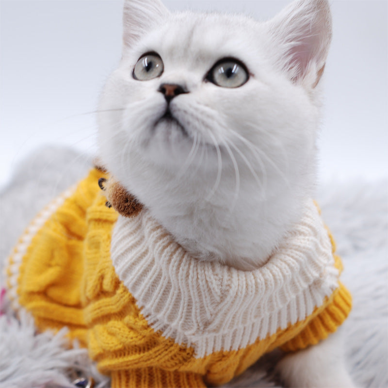 Classic Knitted Pet Sweater - Warm Winter Jacket for Small Dogs & Cats