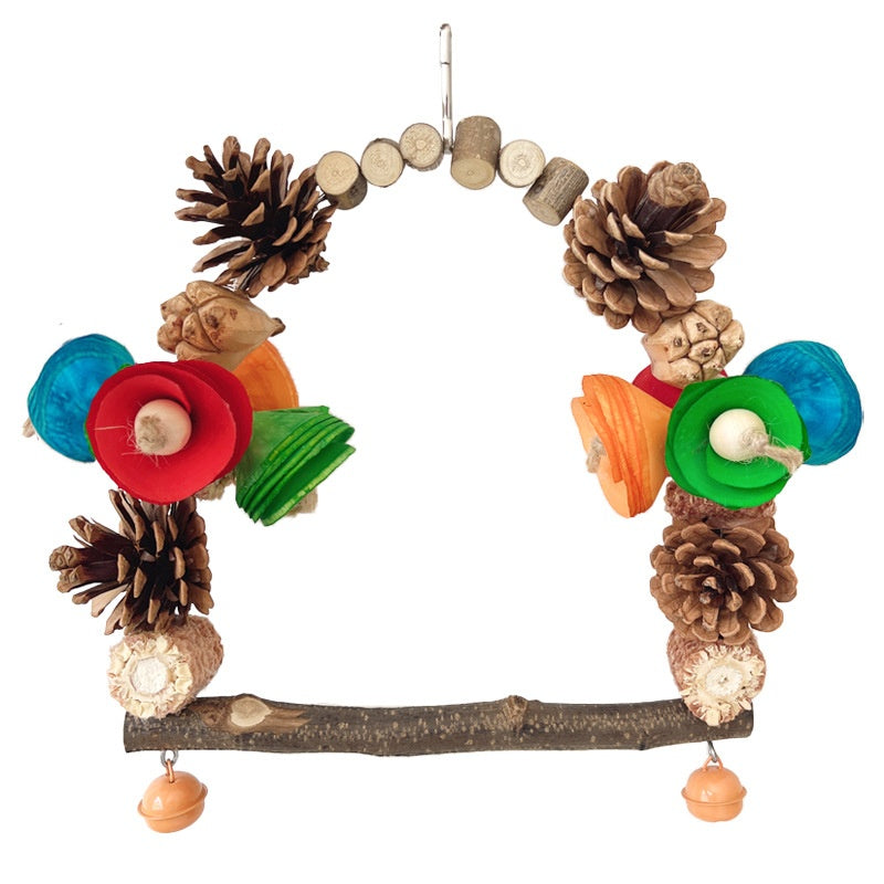 Natural Log Parrot Swing Stand - Beak & Claw Grinding Rod
