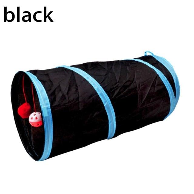 Foldable Cat Tunnel Toy - Collapsible Play Tube for Cats & Rabbits (2-5 Holes)