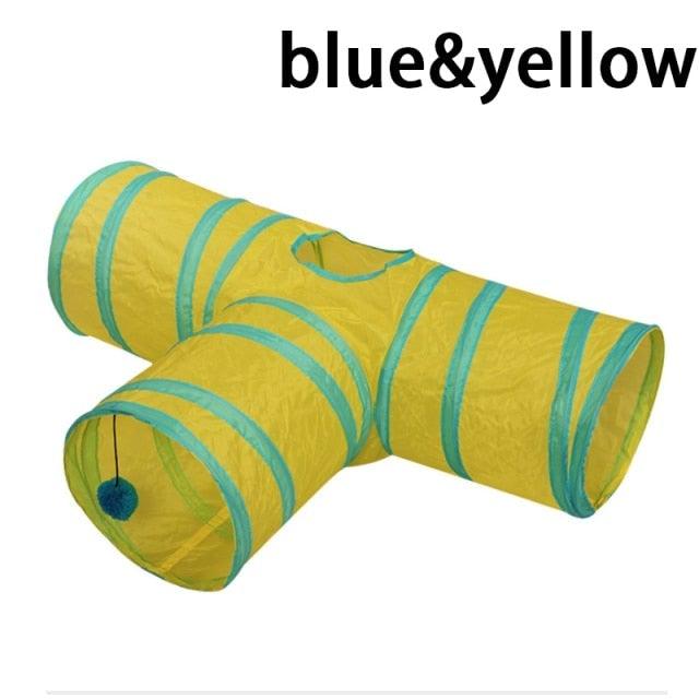 Foldable Cat Tunnel Toy - Collapsible Play Tube for Cats & Rabbits (2-5 Holes)