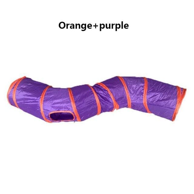 Foldable Cat Tunnel Toy - Collapsible Play Tube for Cats & Rabbits (2-5 Holes)
