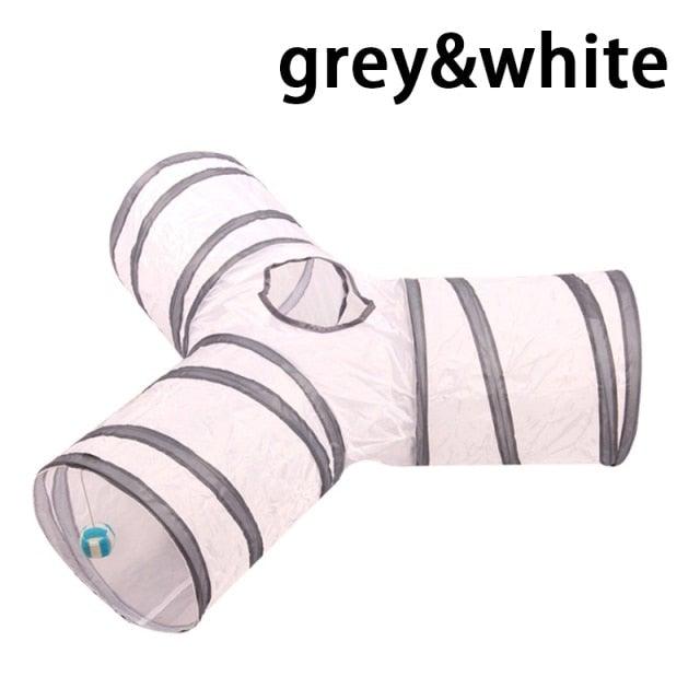 Foldable Cat Tunnel Toy - Collapsible Play Tube for Cats & Rabbits (2-5 Holes)