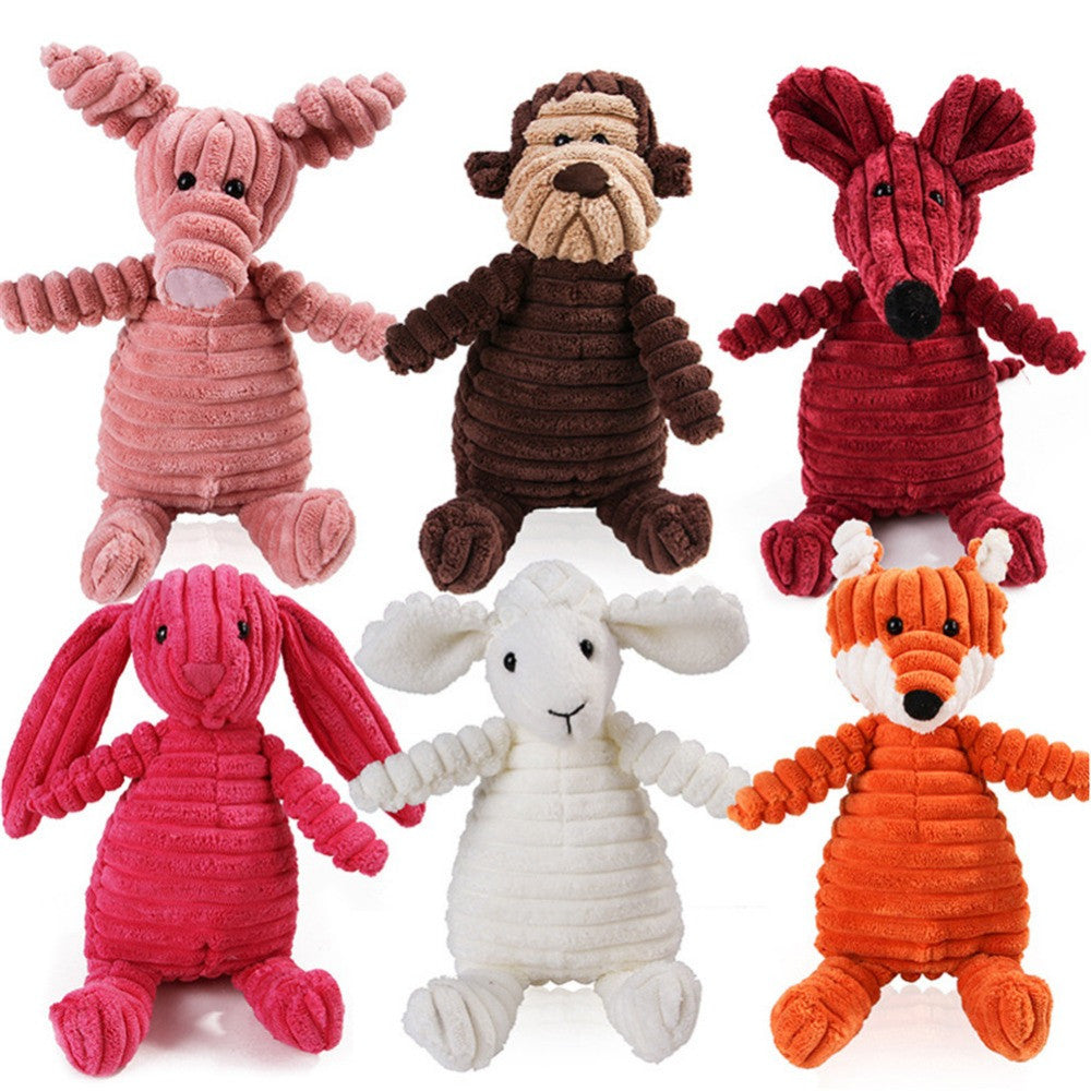 Plush Animal Squeaky Dog Toy - Molar Teeth Cleaning