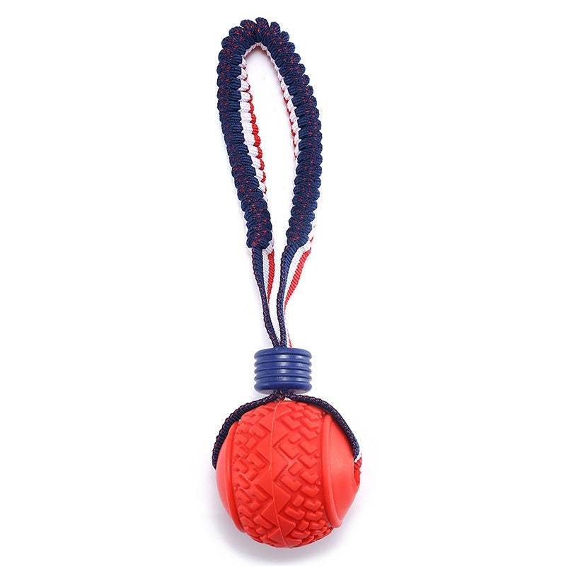 Interactive Dog Chew Ball with Rope - Teether & Training Toy