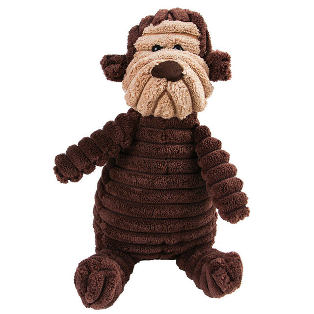 Plush Animal Squeaky Dog Toy - Molar Teeth Cleaning