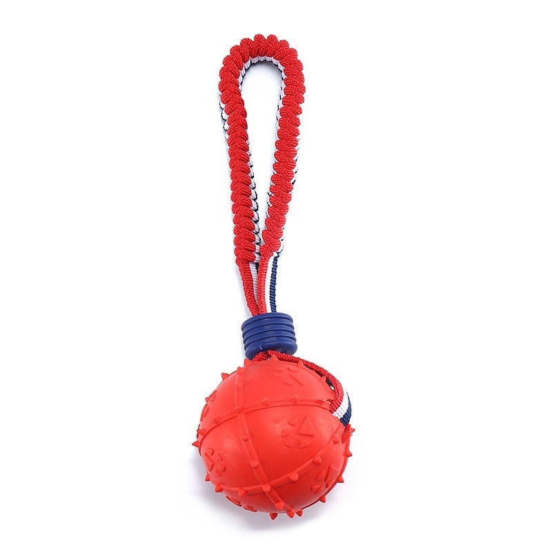 Interactive Dog Chew Ball with Rope - Teether & Training Toy