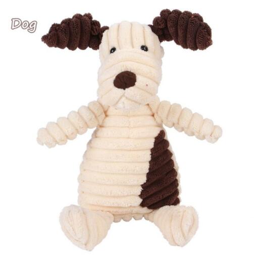 Plush Animal Squeaky Dog Toy - Molar Teeth Cleaning