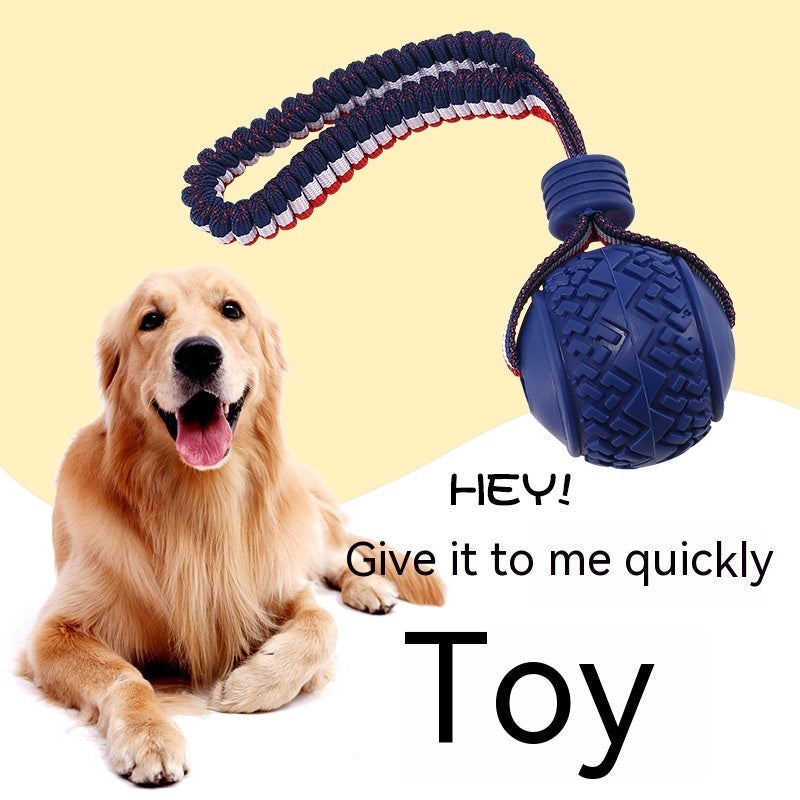 Interactive Dog Chew Ball with Rope - Teether & Training Toy