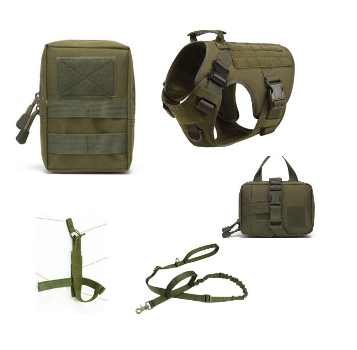 Tactical K9 Dog Harness & Leash Set - Training Vest for All Breeds