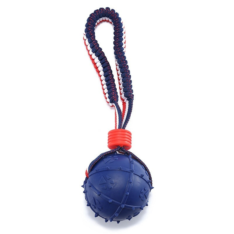 Interactive Dog Chew Ball with Rope - Teether & Training Toy