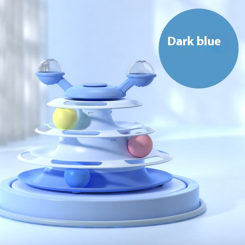 4-Level Cat Tower Toy - Interactive Roller Ball Track Puzzle