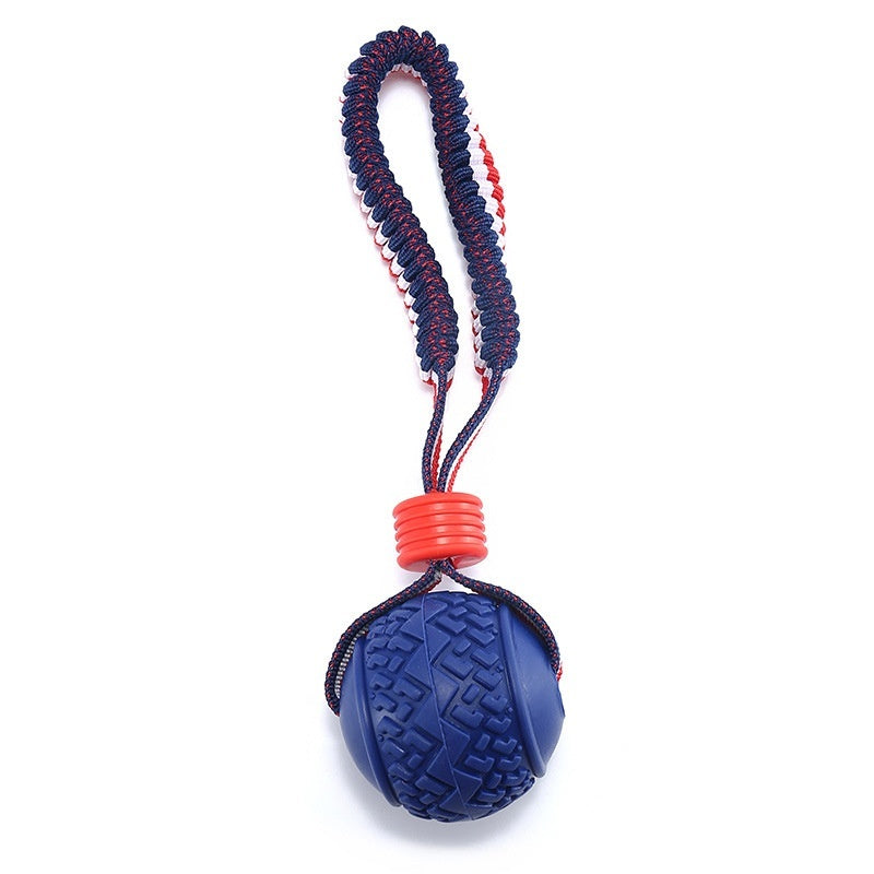 Interactive Dog Chew Ball with Rope - Teether & Training Toy