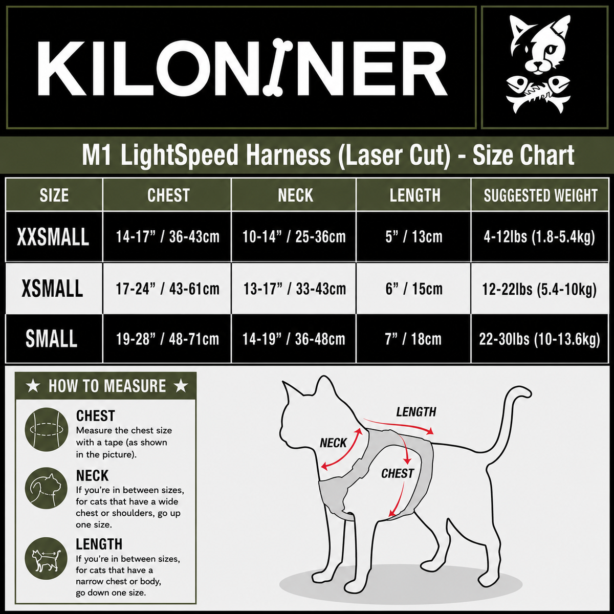 K9R - M1 Lightspeed Harness for Cats