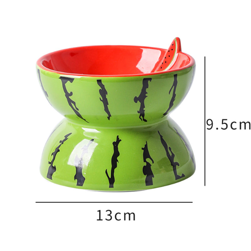 Elevated Ceramic Cat Bowl - Tilted Anti-Vomiting Feeder for Cats & Small Dogs