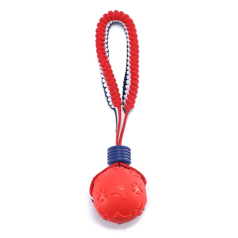 Interactive Dog Chew Ball with Rope - Teether & Training Toy
