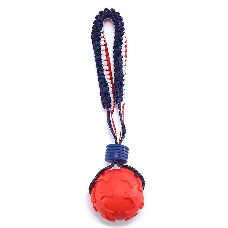 Interactive Dog Chew Ball with Rope - Teether & Training Toy