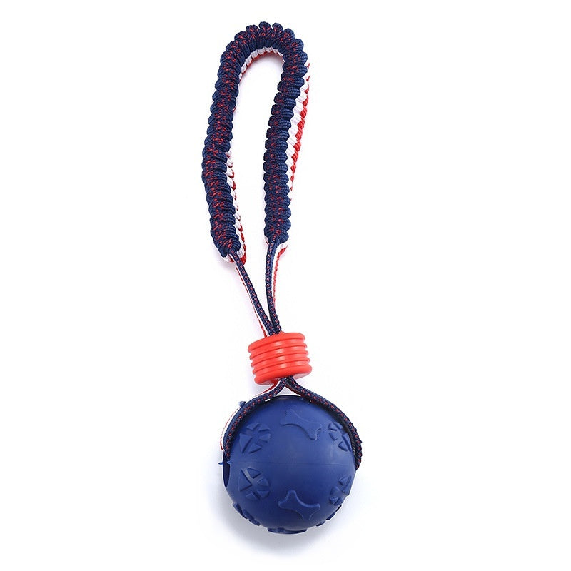 Interactive Dog Chew Ball with Rope - Teether & Training Toy