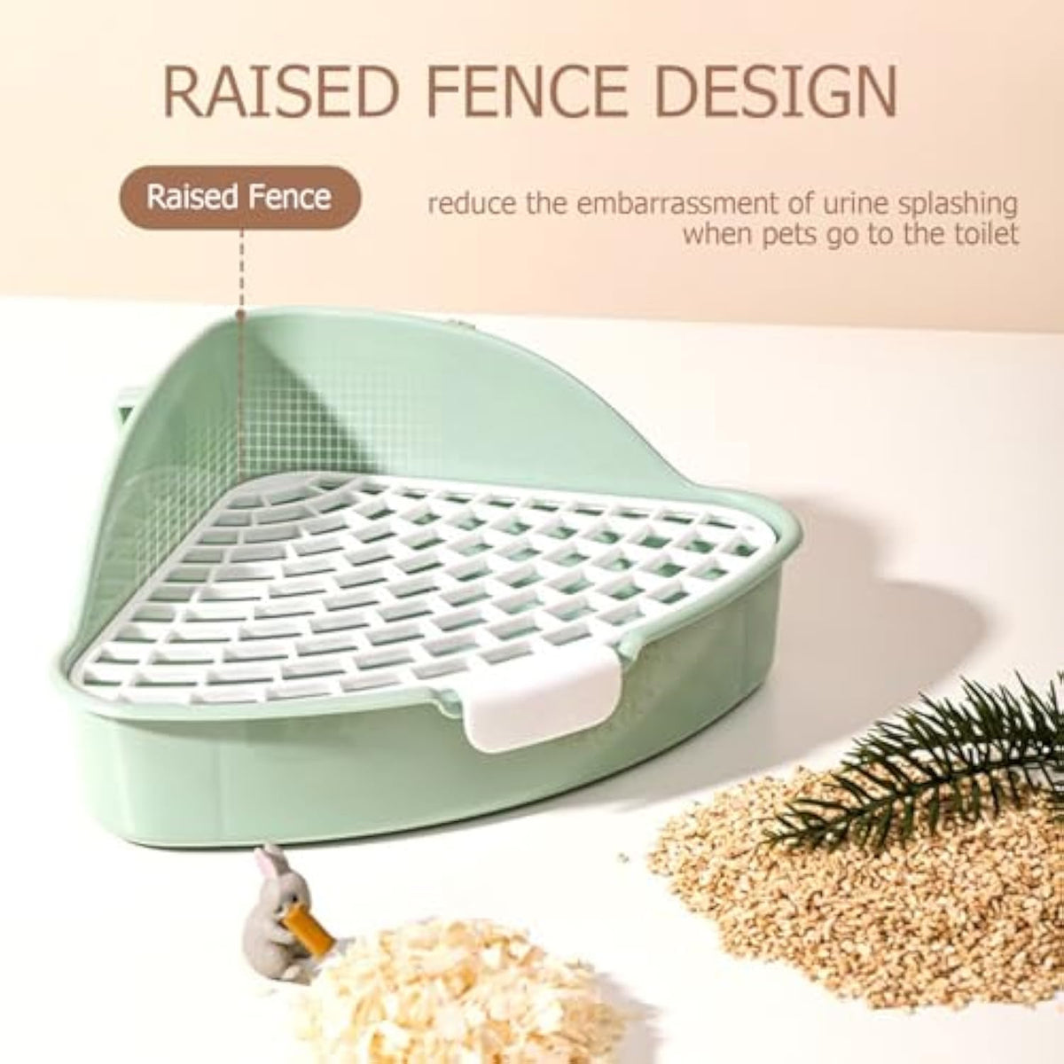 Corner Litter Box Potty Trainer for Rabbits, Hamsters & Small Animals