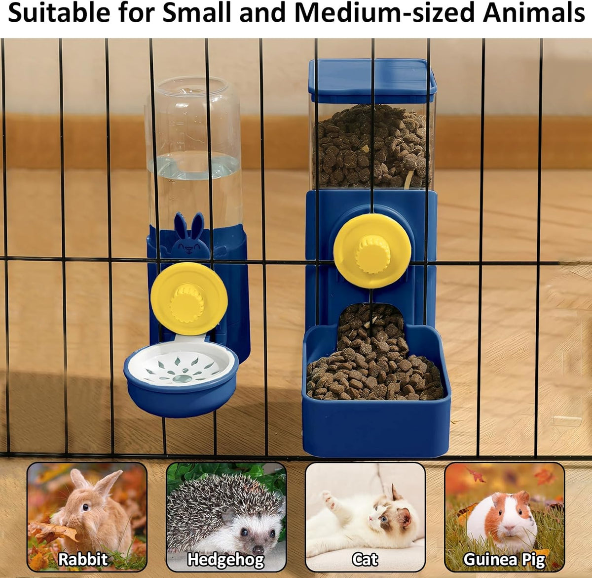 Hanging Automatic Food & Water Dispenser for Rabbits, Guinea Pigs & Small Pets