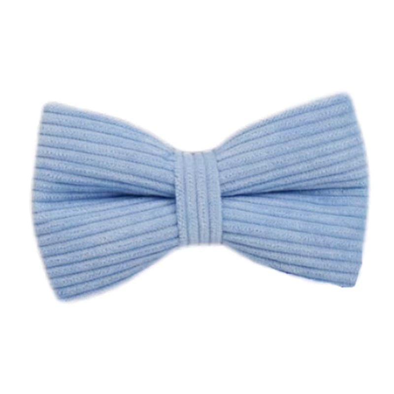 Personalized Blue Corduroy Dog Harness Set - Harness, Leash & Bow Tie