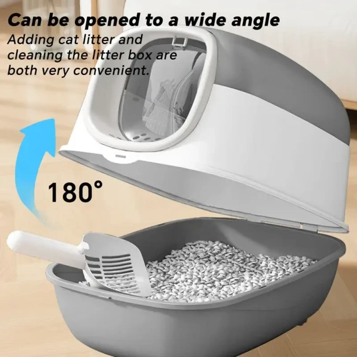 Cat Litter Box with Lid Large Covered Pet Toilet