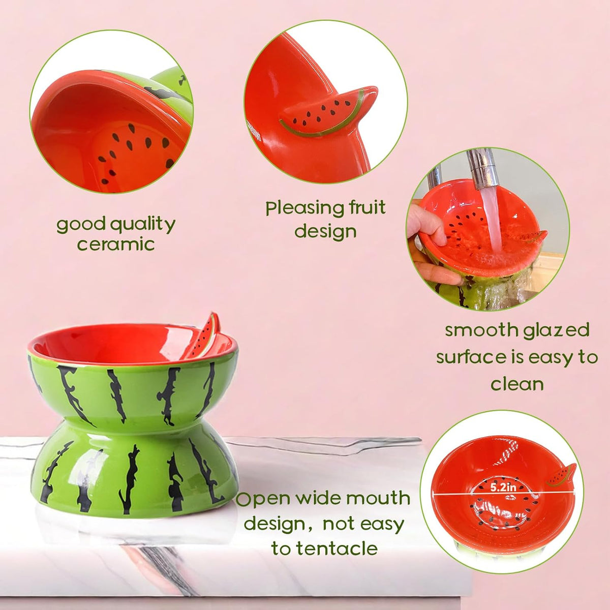 Elevated Ceramic Cat Bowl - Tilted Anti-Vomiting Feeder for Cats & Small Dogs