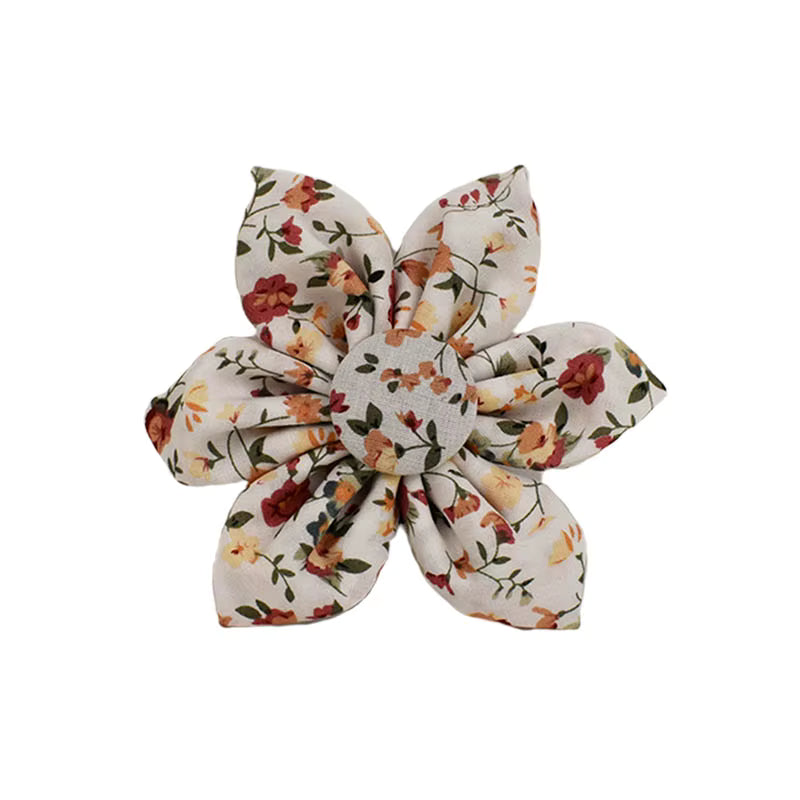Personalized Ivory Floral Dog Harness Set - Harness, Collar & Leash
