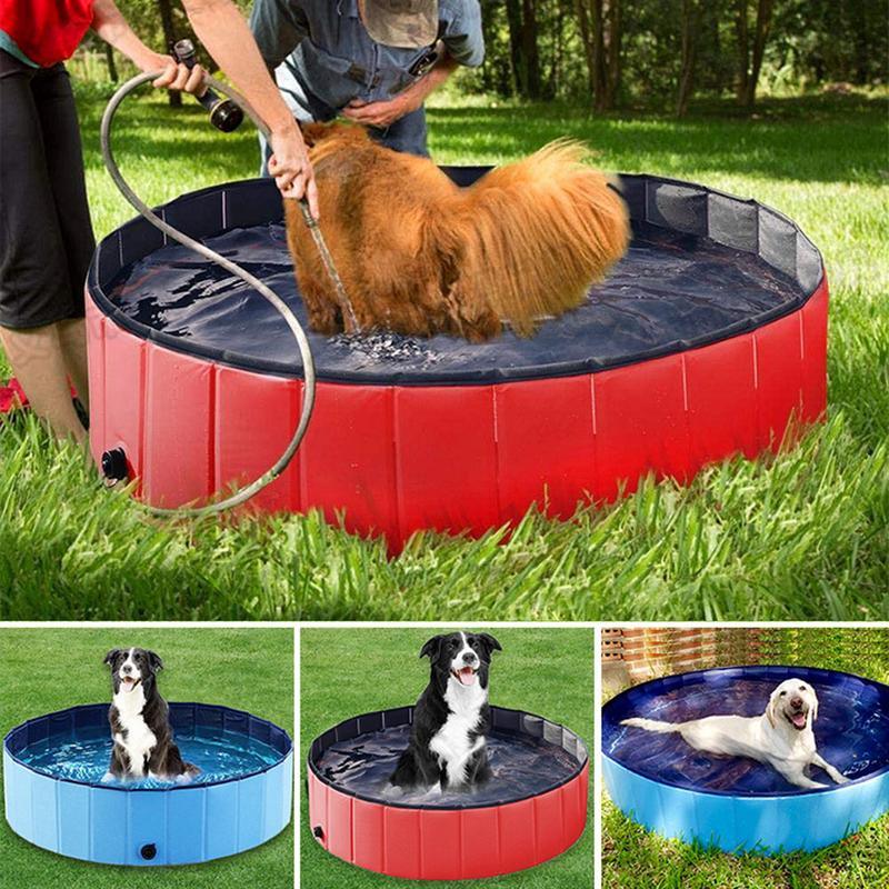 Foldable PVC Dog Pool - Cooling & Bathing Tub for Large & Medium Dogs