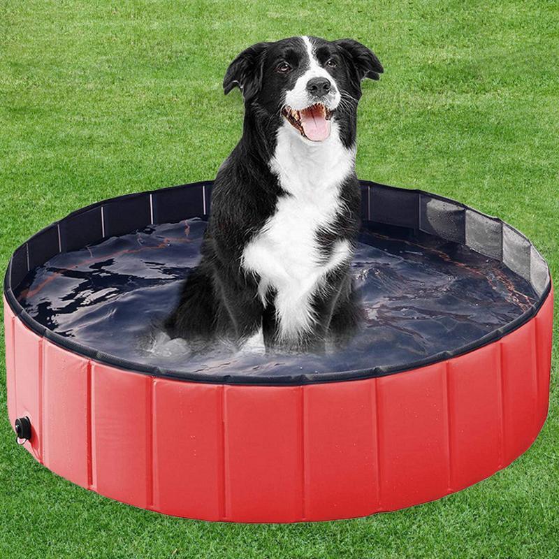 Foldable PVC Dog Pool - Cooling & Bathing Tub for Large & Medium Dogs