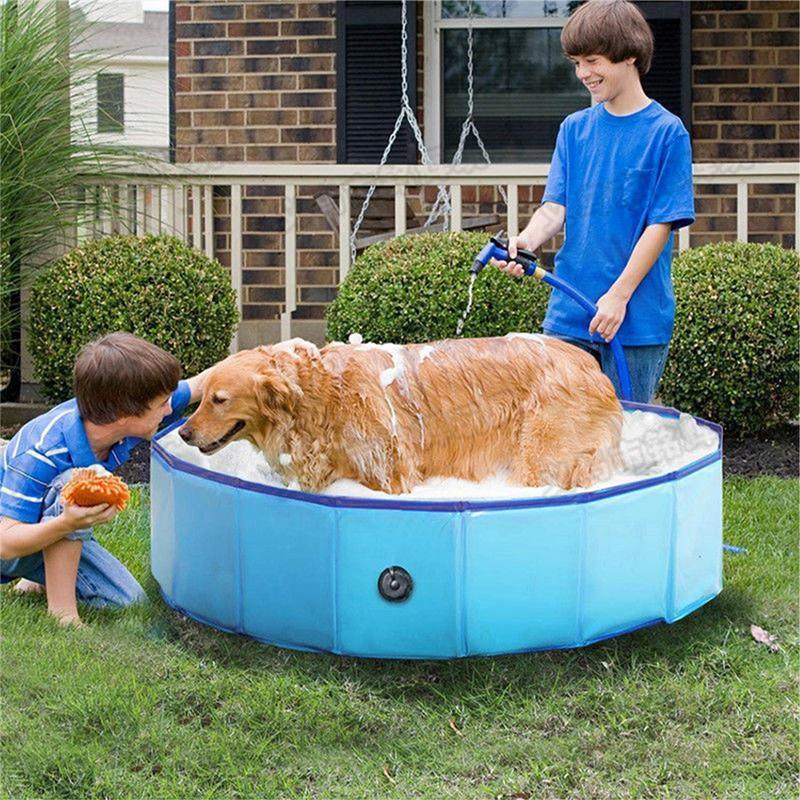 Foldable PVC Dog Pool - Cooling & Bathing Tub for Large & Medium Dogs