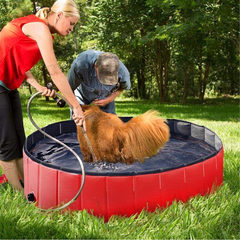 Foldable PVC Dog Pool - Cooling & Bathing Tub for Large & Medium Dogs