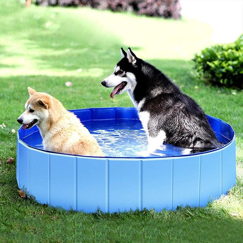 Foldable Dog Pool - Collapsible Bathing Tub for Dogs & Cats