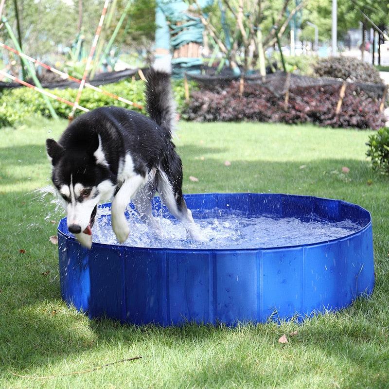 Foldable Dog Pool - Collapsible Bathing Tub for Dogs & Cats