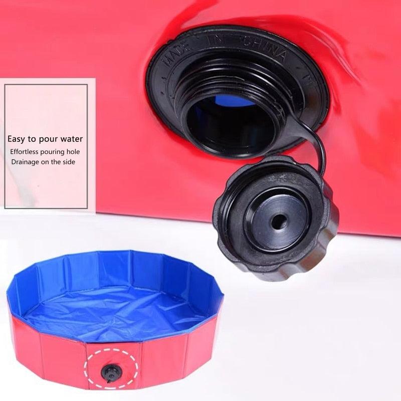 Foldable Dog Pool - Collapsible Bathing Tub for Dogs & Cats