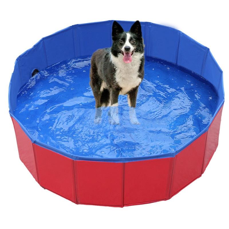 Foldable Dog Pool - Collapsible Bathing Tub for Dogs & Cats